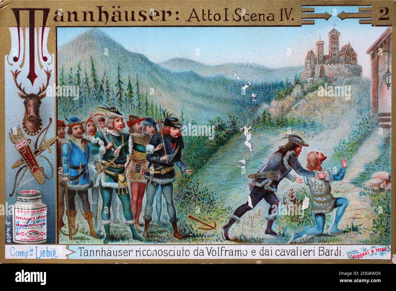 Picture series Tannhäuser, Tannhäuser recognizes Wolfram and the ...