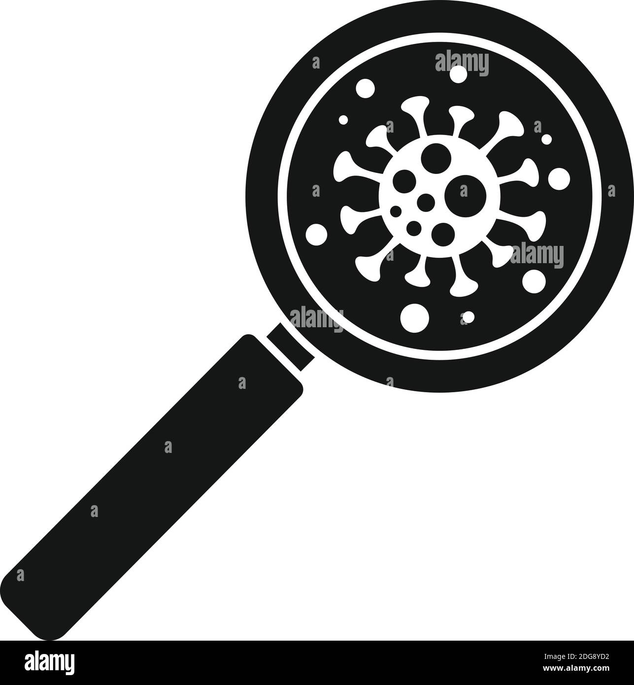 Chicken pox magnifier icon, simple style Stock Vector