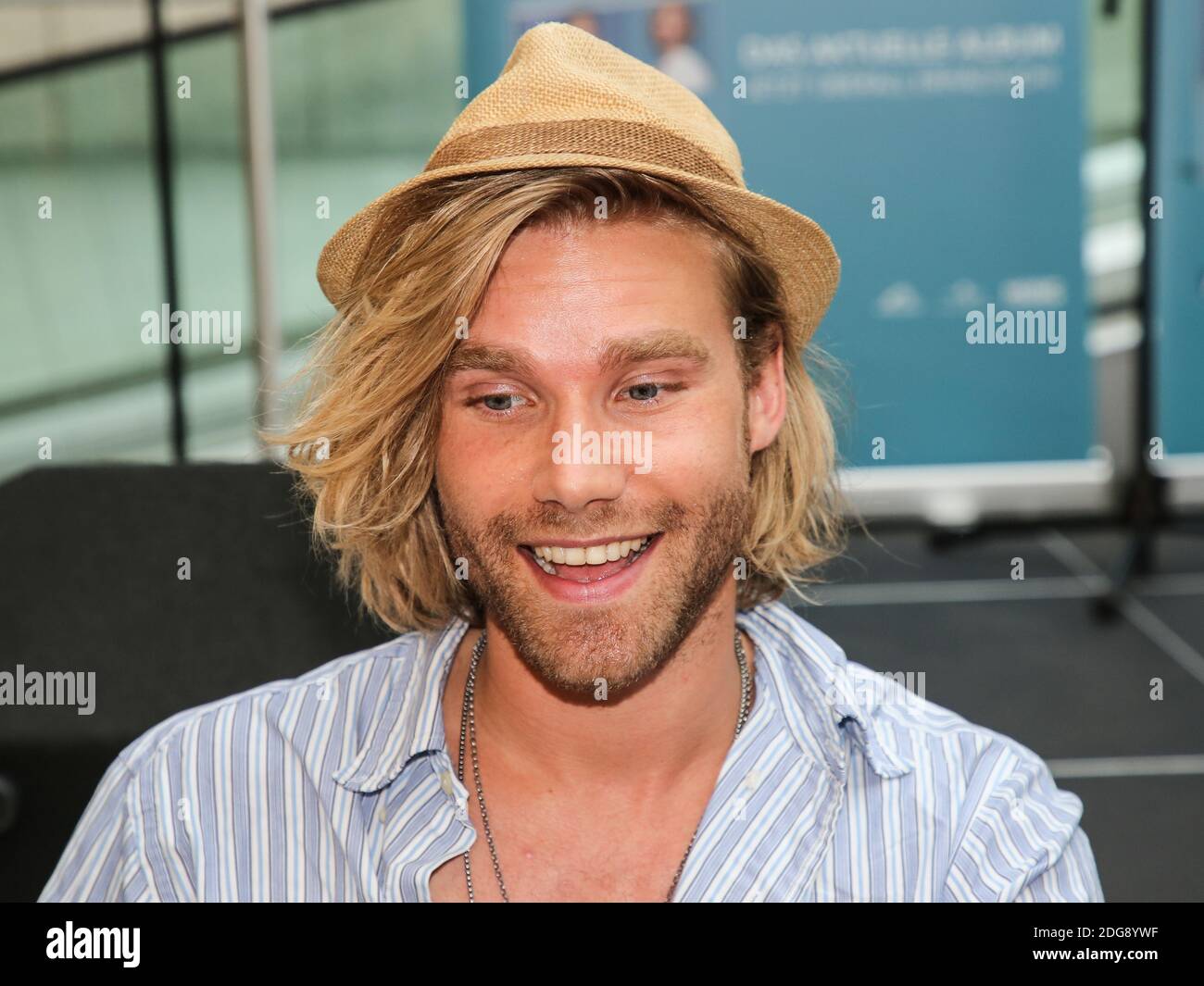 Matijn Stoffers from the German Schlager boy group Feuerherz at autograph session 29.5.18 Magdeburg Stock Photo