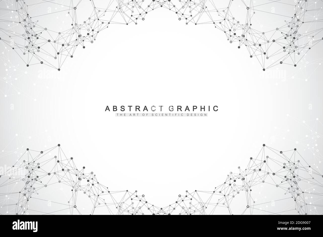 Abstract perspective background with connected line and dots. Network ...