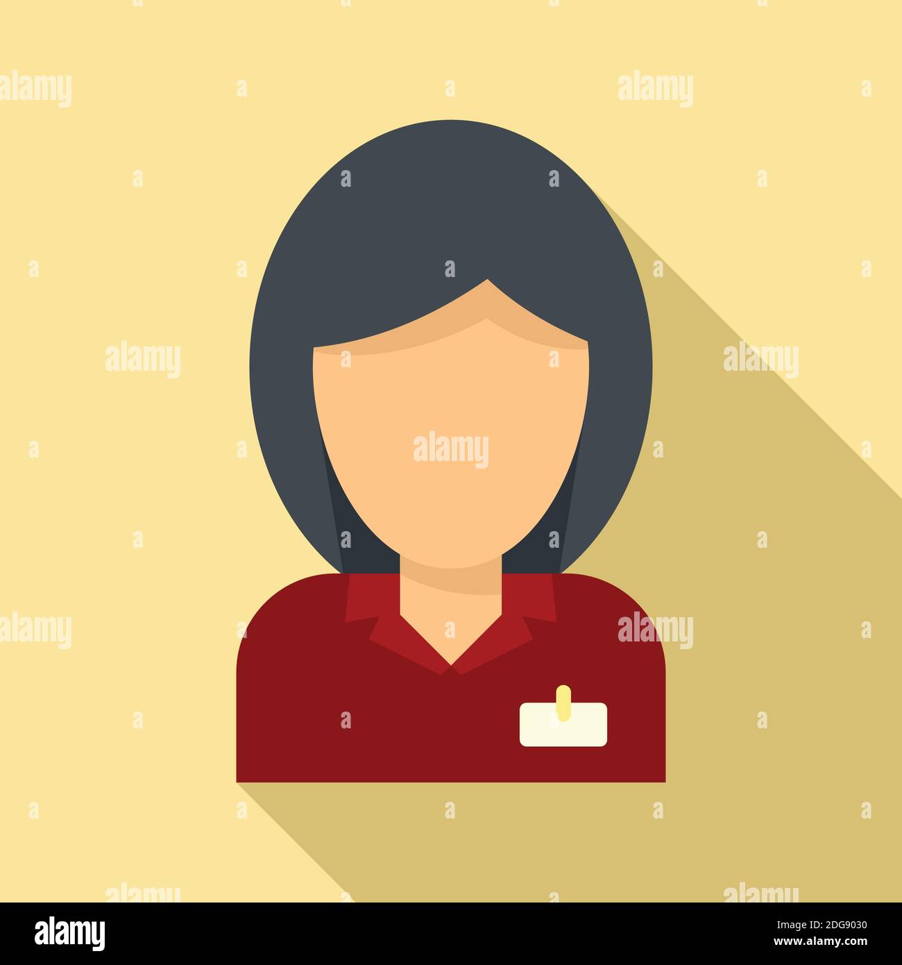 Room service reception girl icon, flat style Stock Vector Image & Art ...