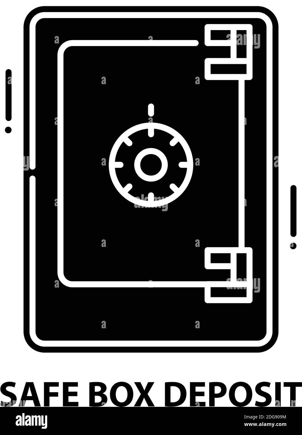 safe box deposit icon, black vector sign with editable strokes, concept