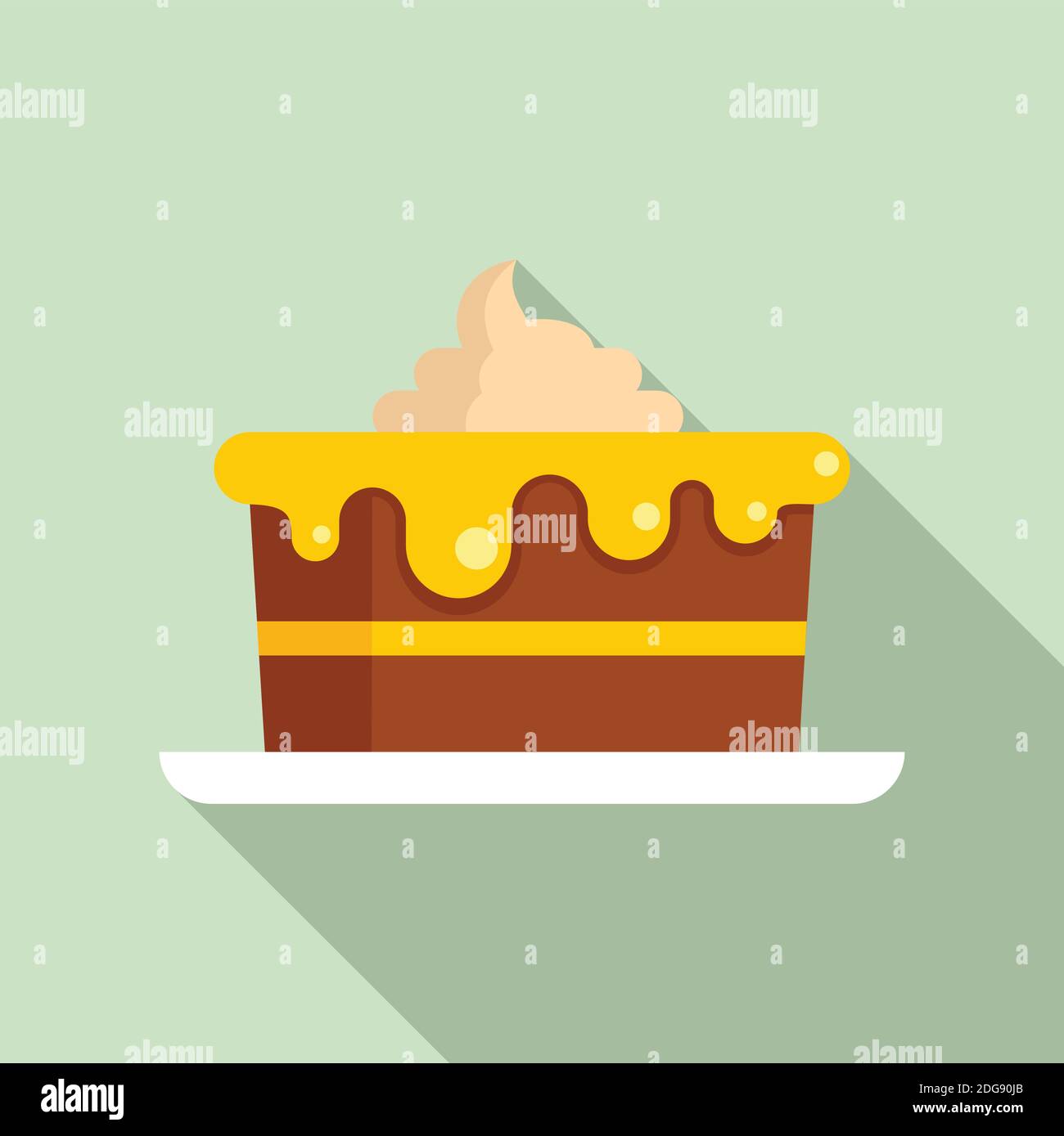 Room service birthday cake icon, flat style Stock Vector Image & Art ...