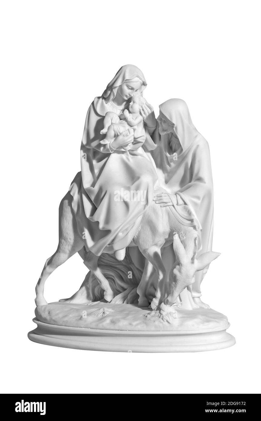 Statuette of a religious scene with a baby Jesus Stock Photo