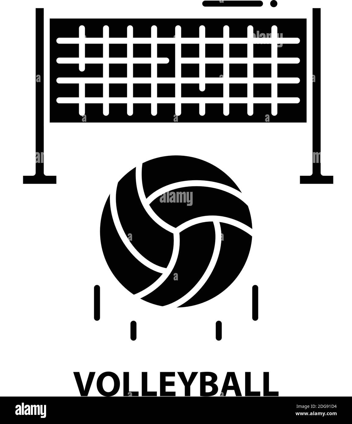 volleyball icon, black vector sign with editable strokes, concept illustration Stock Vector
