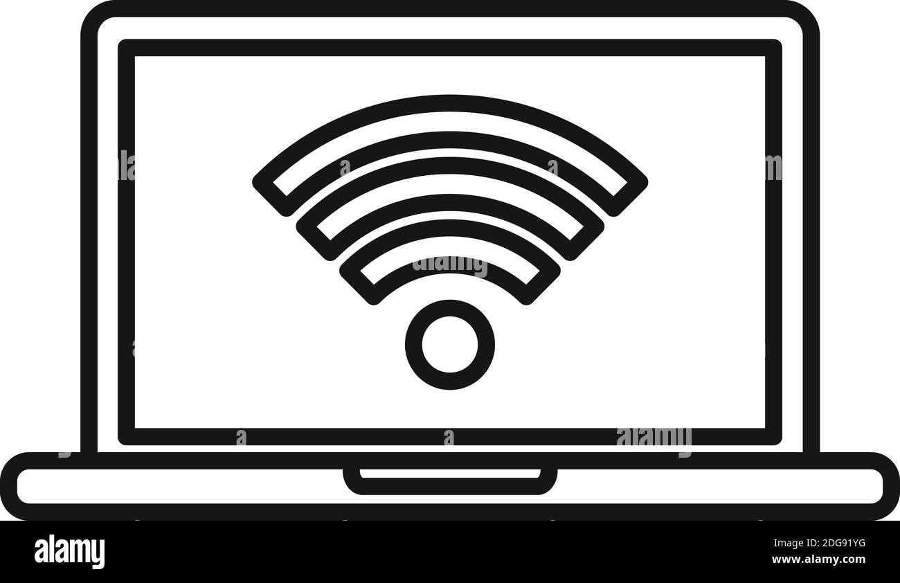 Wifi building icon outline hi-res stock photography and images - Alamy