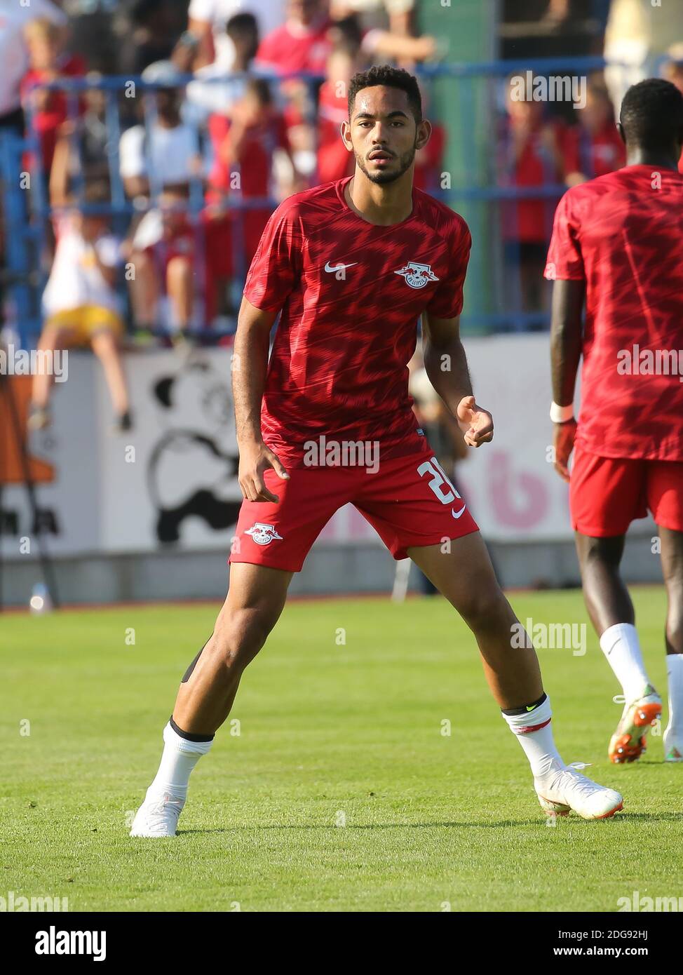 Brazilian soccer player Matheus Cunha of RB Leipzig in a friendly against FC Grimma on July 20, 2018 Stock Photo