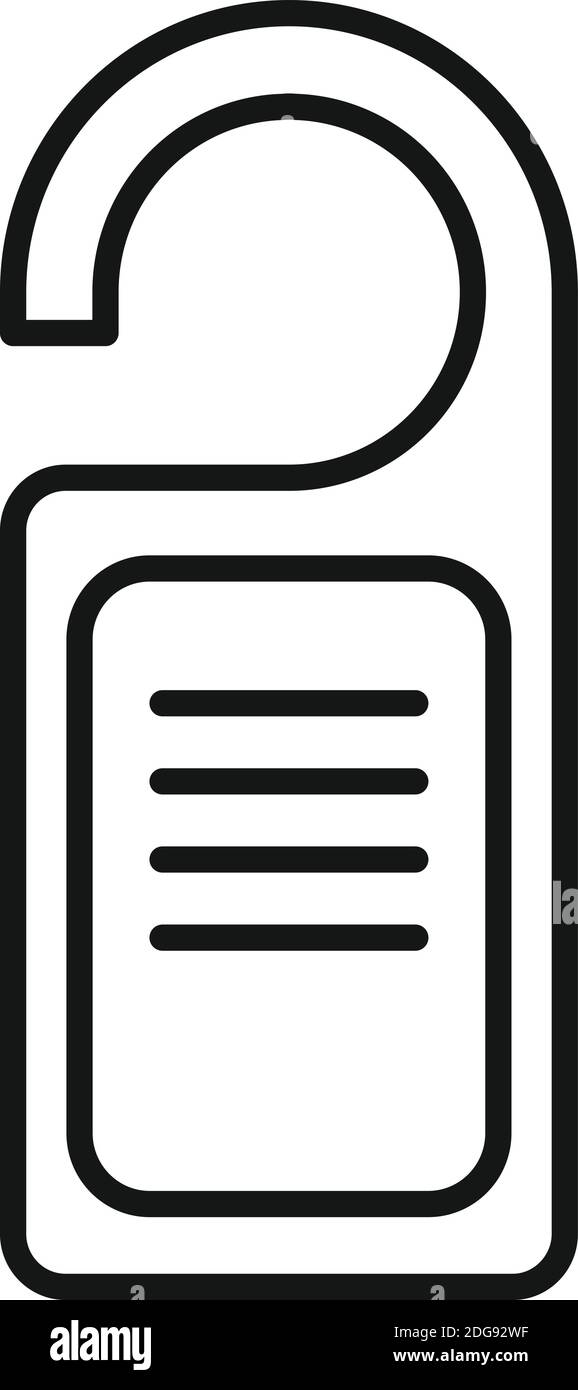 Room service door hanger icon, outline style Stock Vector