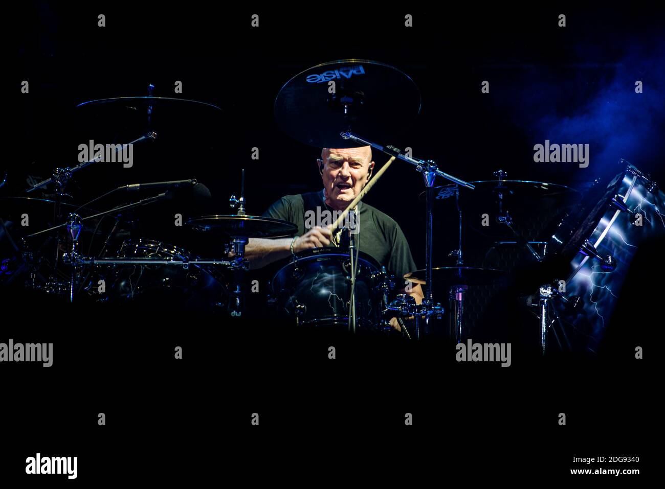 Chris Slade, of the Australian rock band AC/DC, performing live for the ...