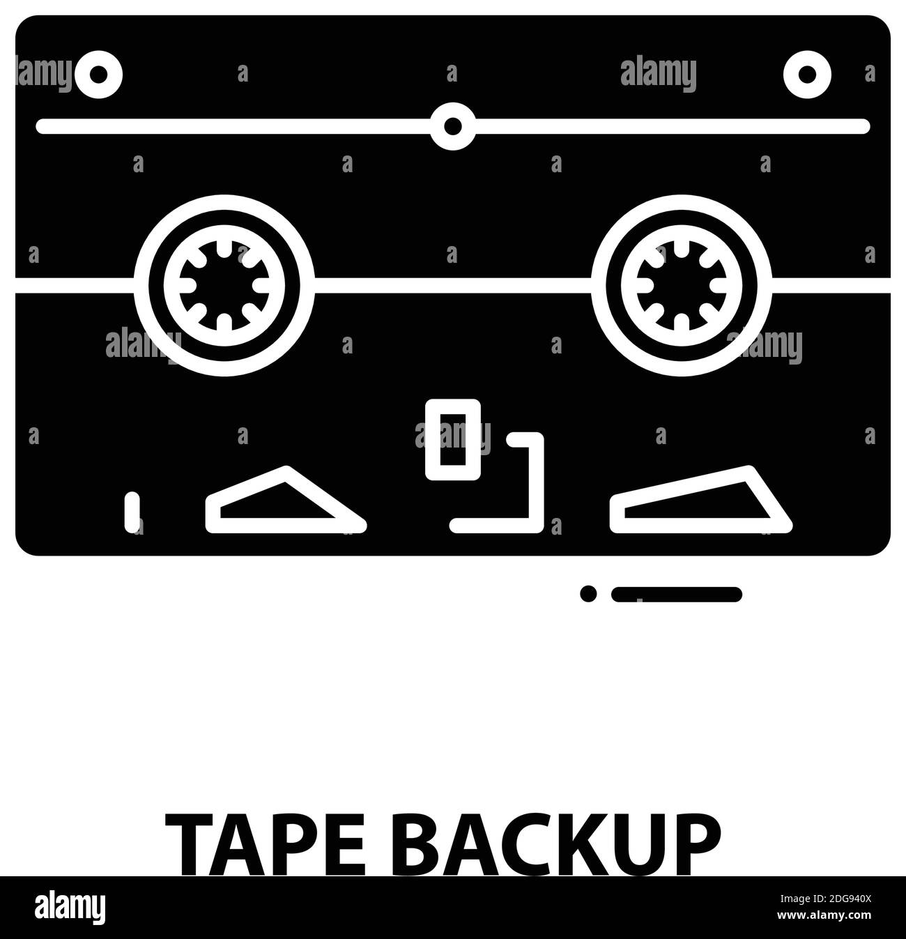 tape backup icon, black vector sign with editable strokes, concept