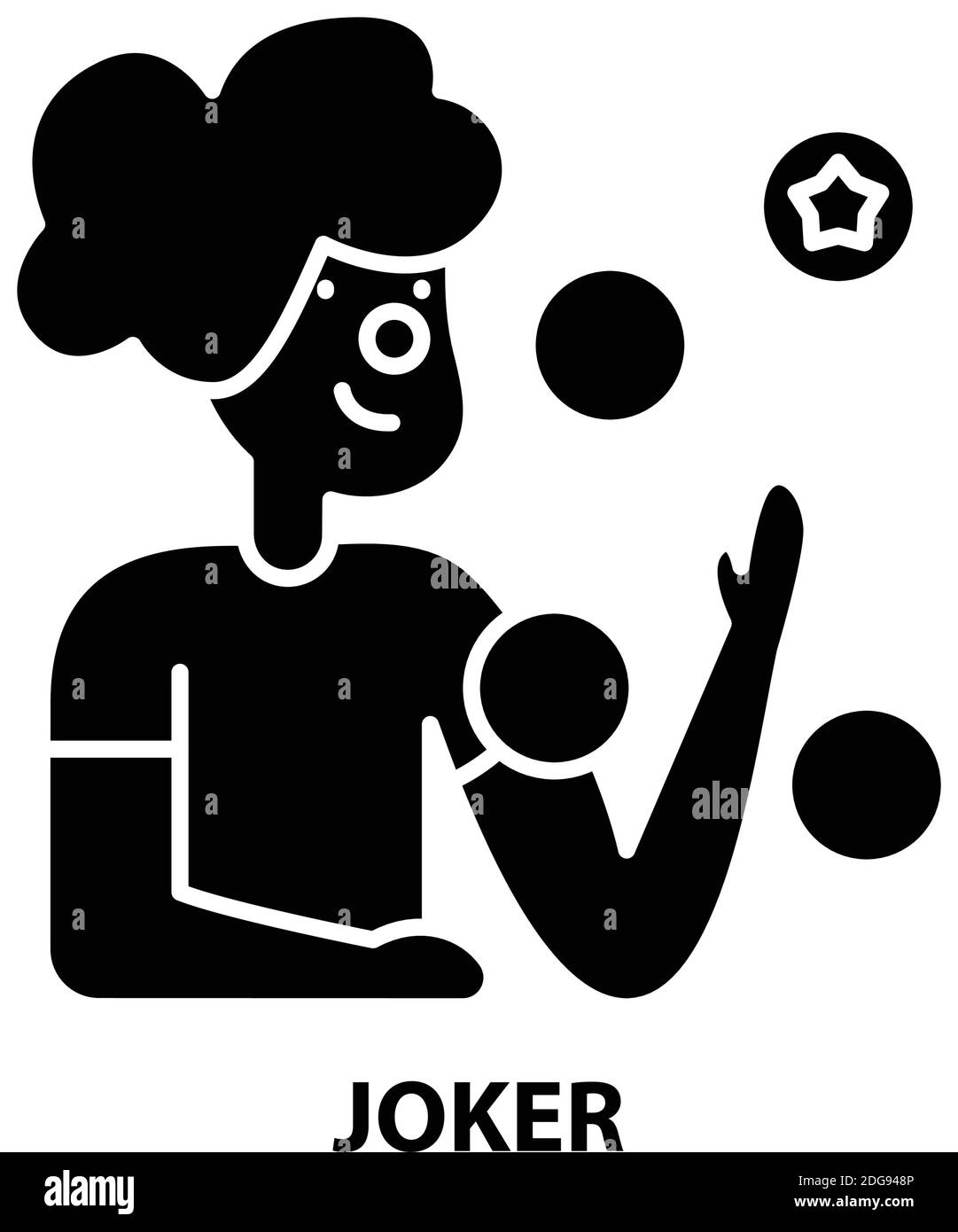 joker icon, black vector sign with editable strokes, concept illustration Stock Vector