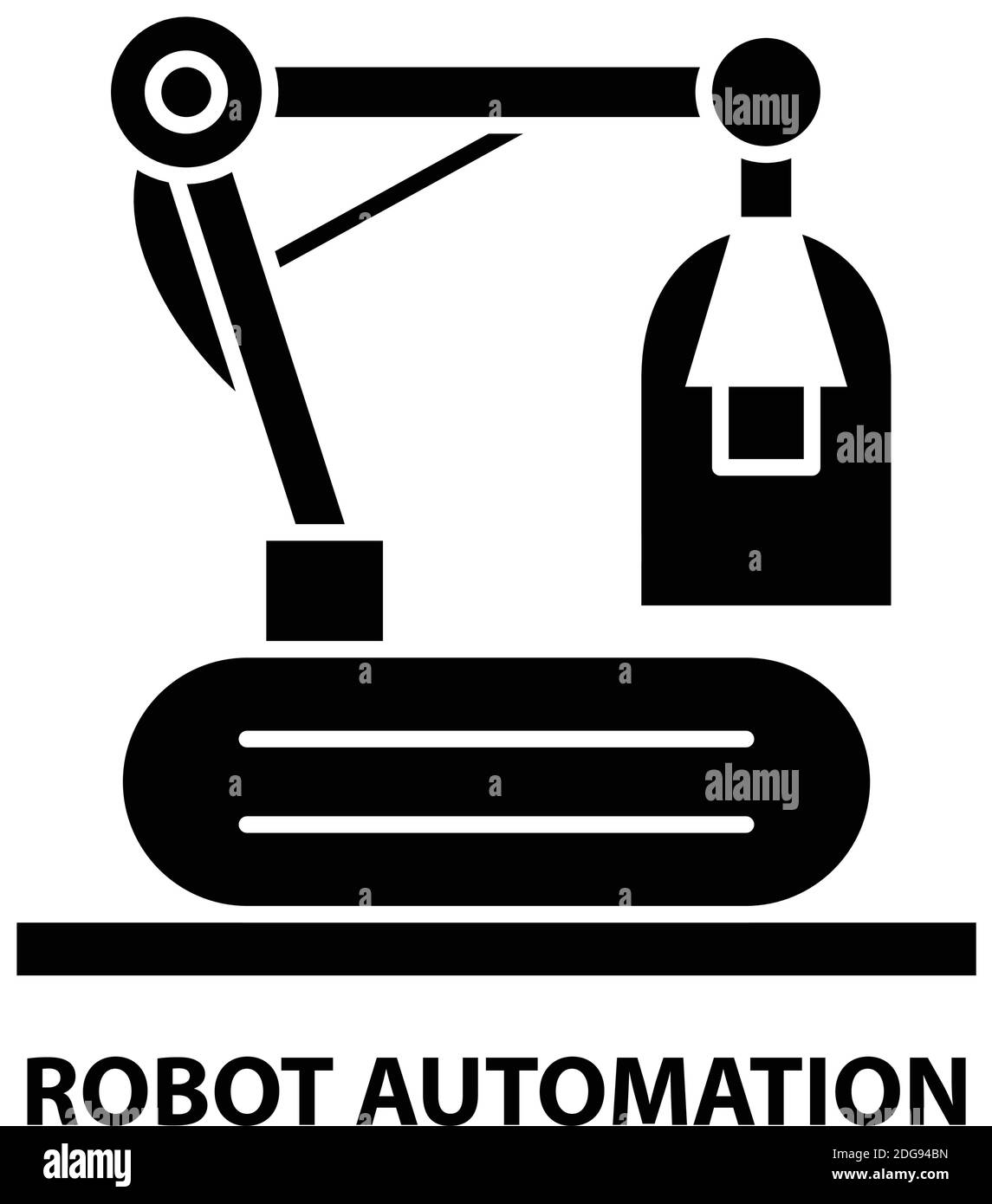 robot automation sign icon, black vector sign with editable strokes ...