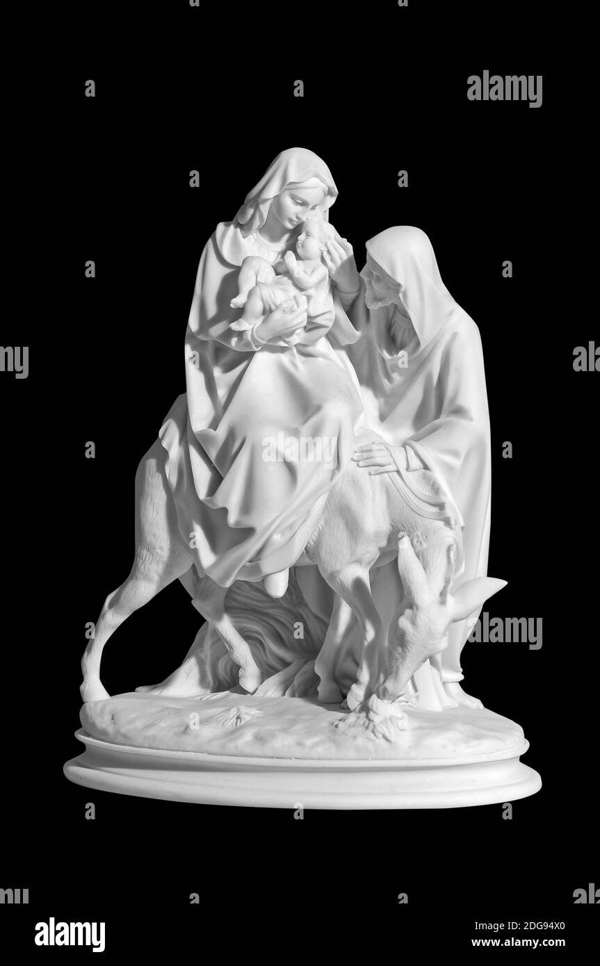 Statuette of a religious scene with a baby Jesus Stock Photo