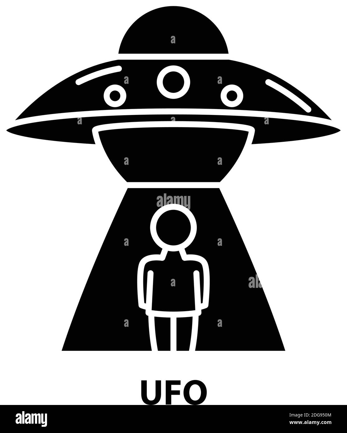 ufo icon, black vector sign with editable strokes, concept illustration Stock Vector