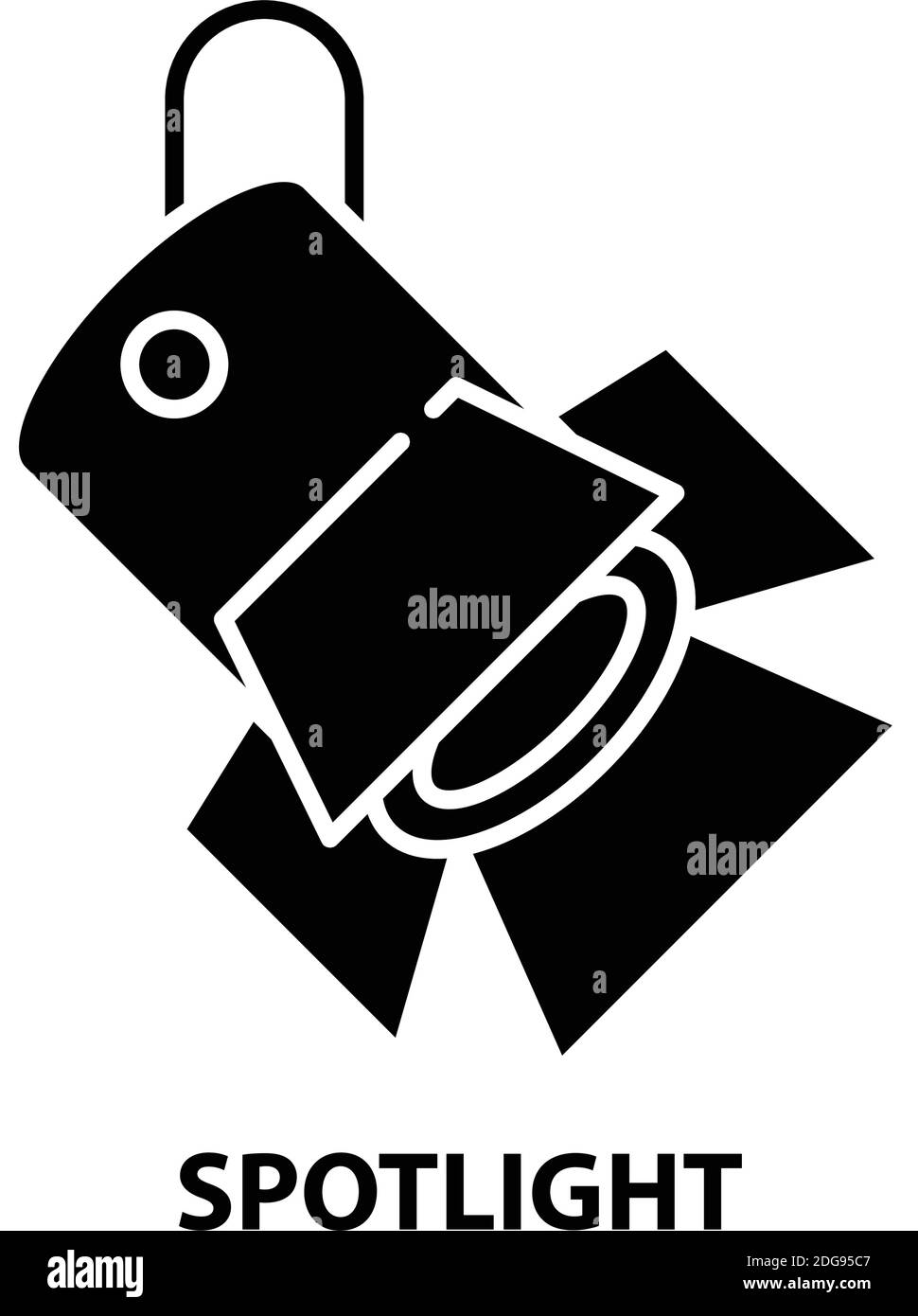 spotlight icon, black vector sign with editable strokes, concept