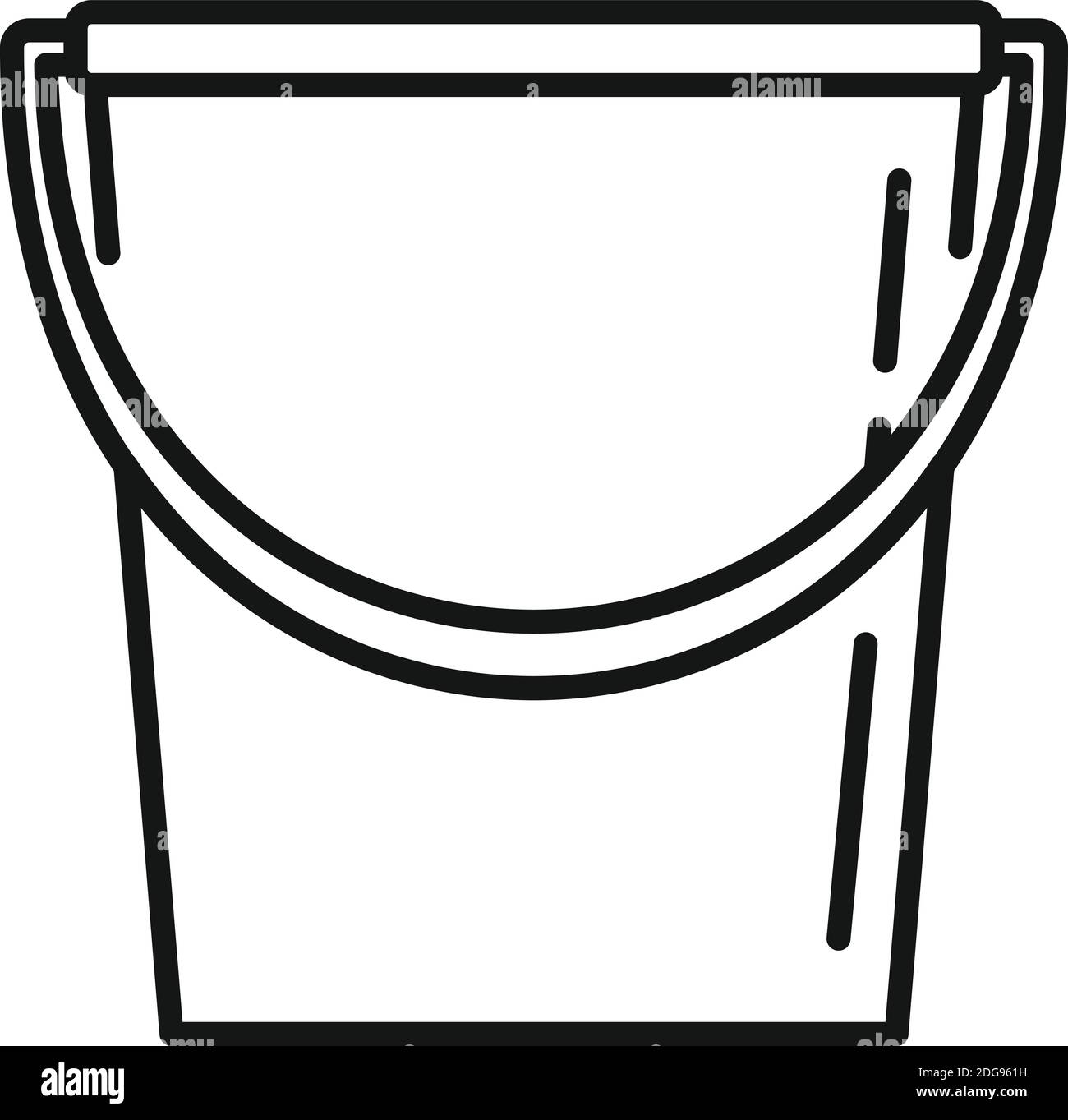 Cleaning plastic bucket icon, outline style Stock Vector