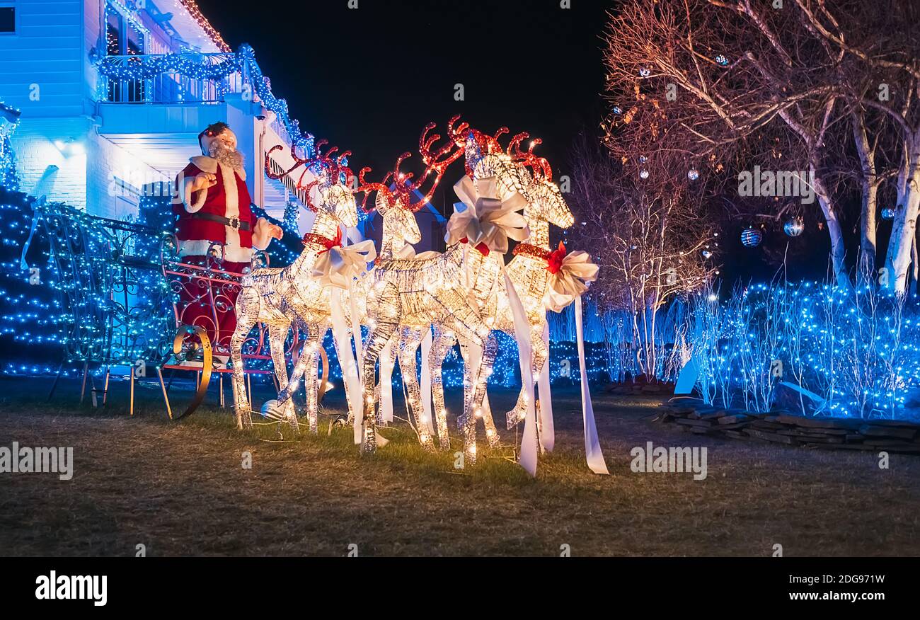 New York,USA, december 27, 2017. famous giant christmas decorations of