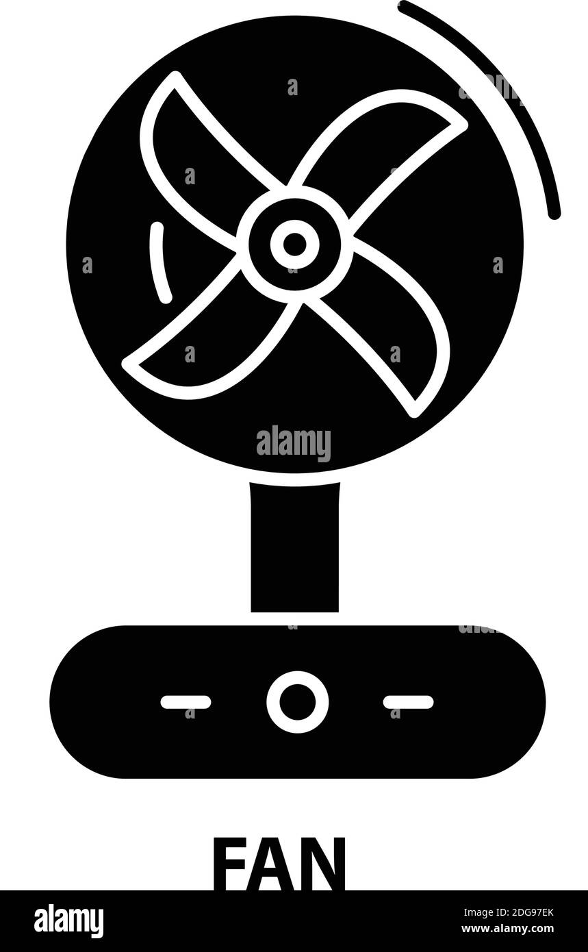 fan symbol icon, black vector sign with editable strokes, concept