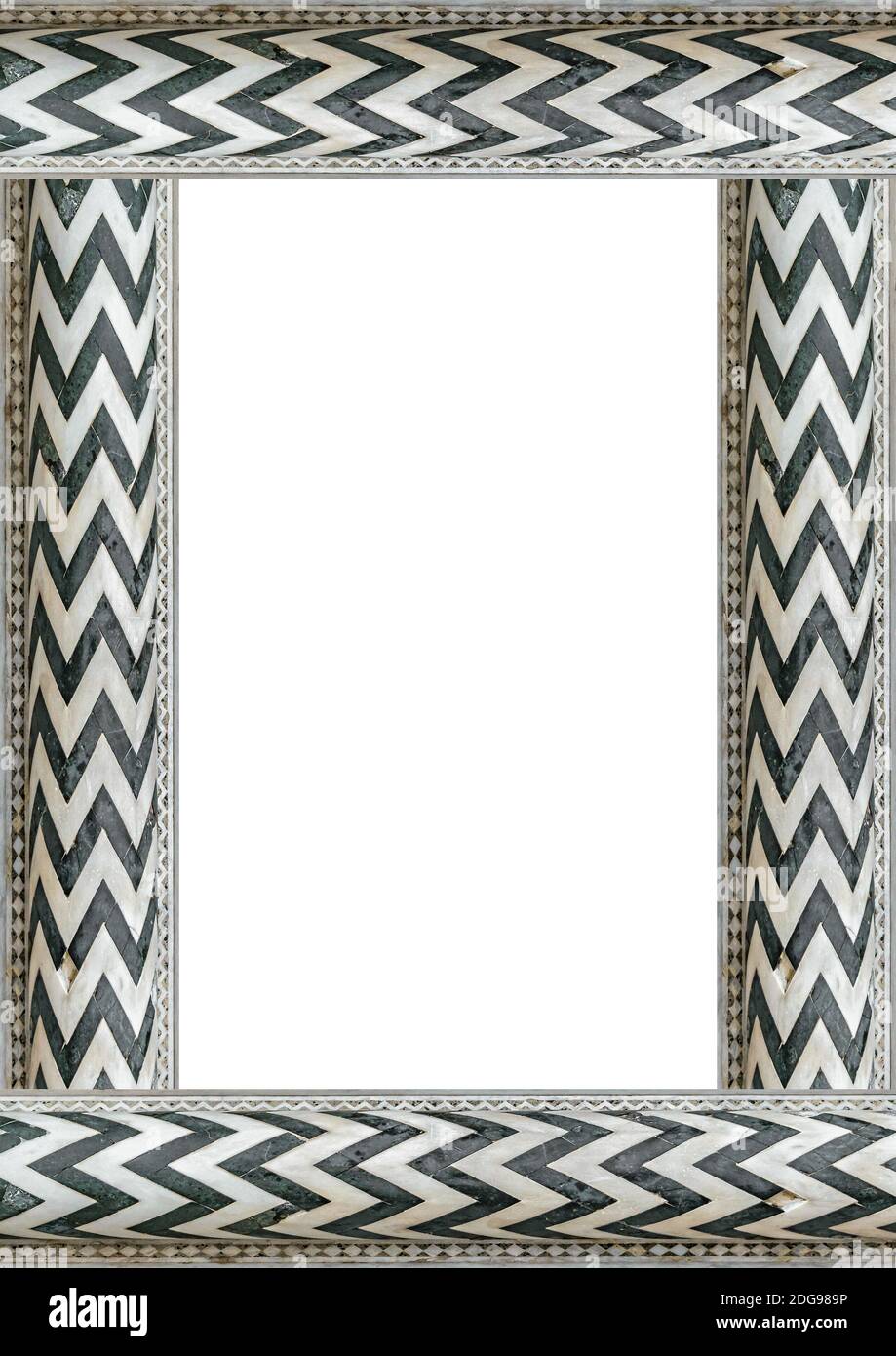 White Frame with Romanic Style Column Borders Stock Photo