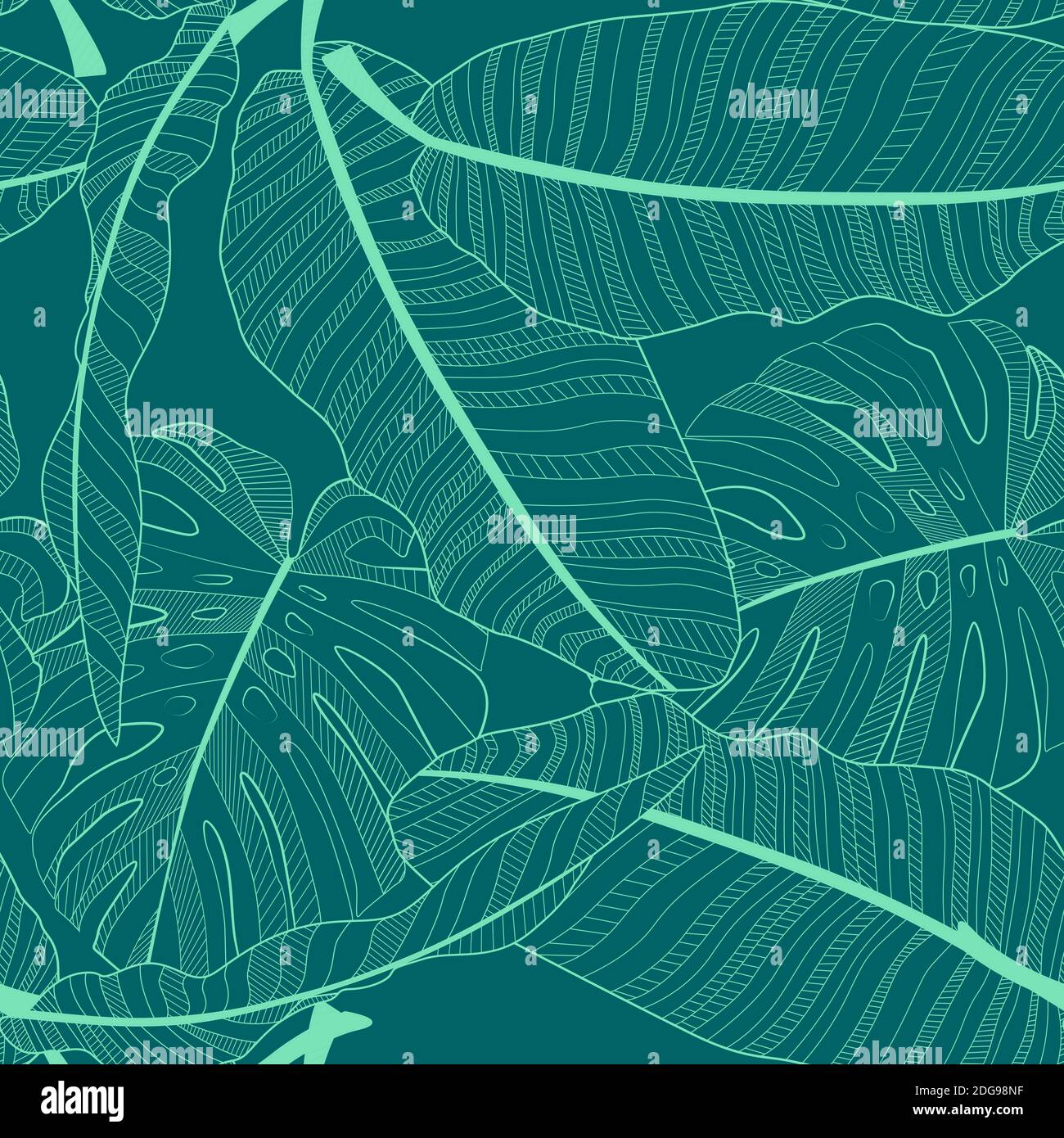 Abstract tropical palm leaf seamless pattern background. Illustration ...