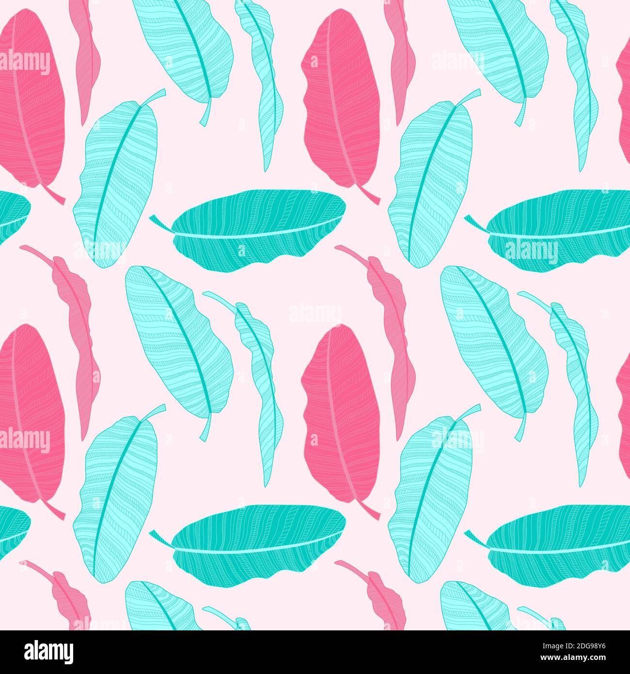 Abstract tropical palm leaf seamless pattern background. Illustration ...