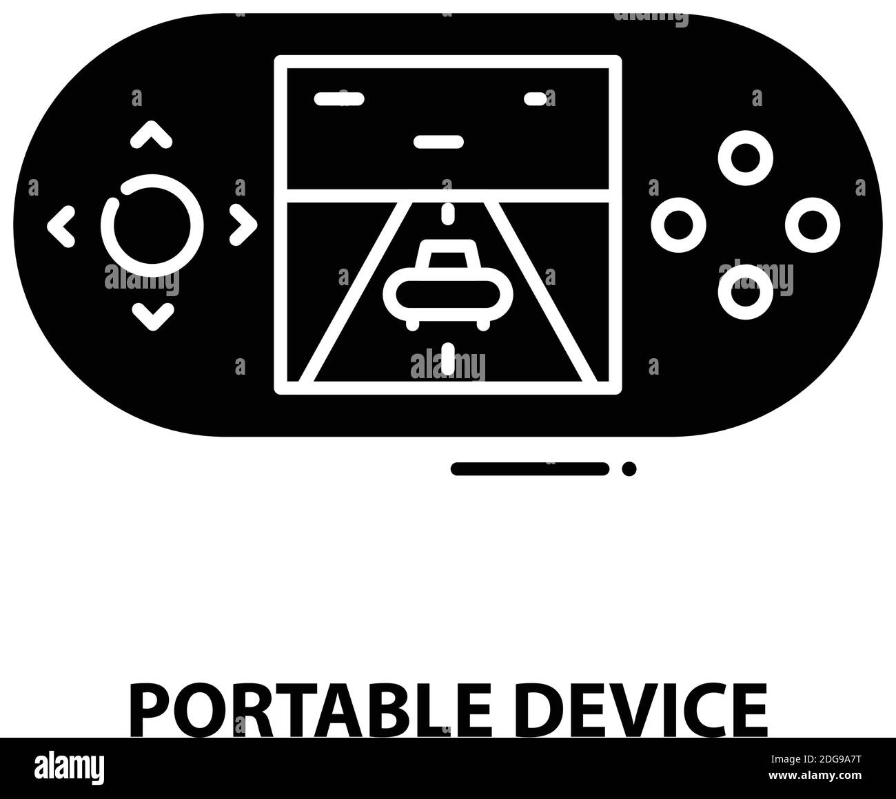 portable device icon, black vector sign with editable strokes, concept ...