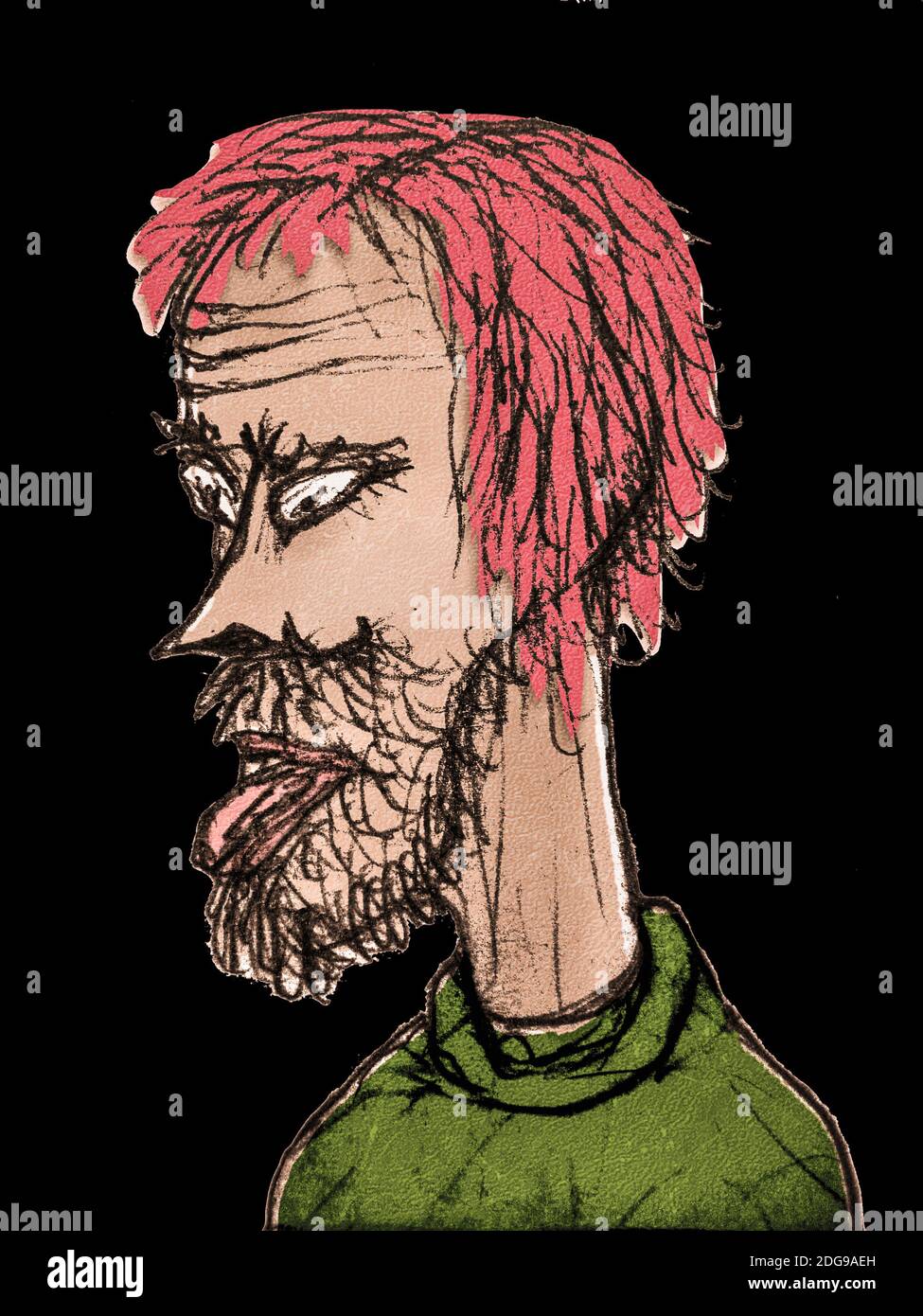 Man With Aggressive Expression Drawing Stock Photo Alamy