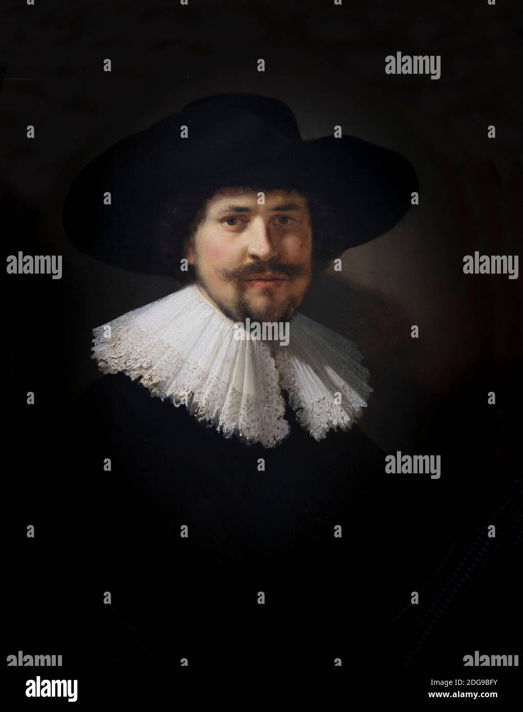 Portrait of a Man Wearing a Black Hat, Rembrandt, 1634, Museum of Fine Arts, Boston, Mass, USA, North America Stock Photo