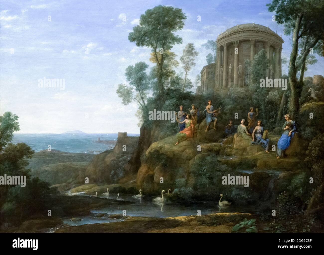 Apollo and the Muses on Mount Helicon, Claude Lorrain, 1680, Stock Photo