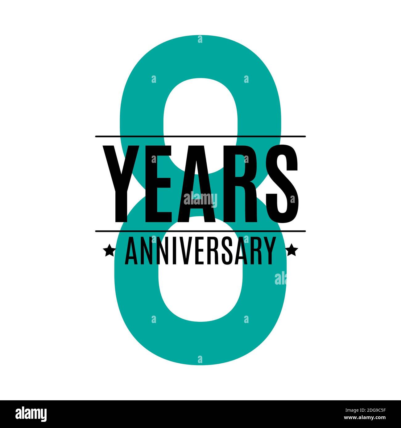 Template Logo 8 Years Anniversary Illustration Stock Photo