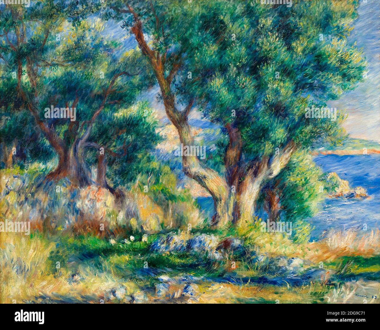 Landscape on the Coast near Menton, Pierre-Auguste Renoir, 1883, Stock Photo