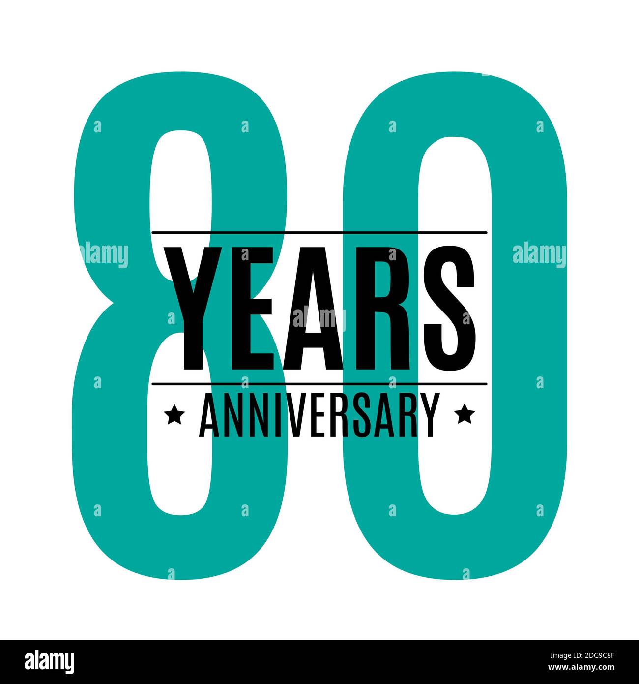 Template Logo 80 Years Anniversary Illustration Stock Photo