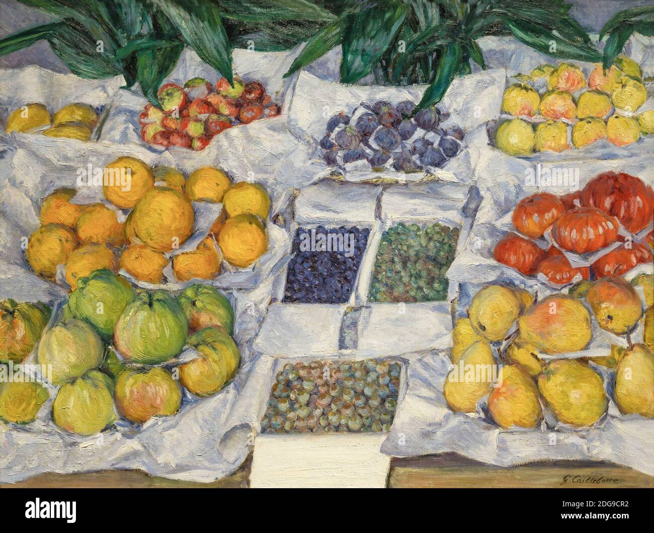 Fruit Displayed on a Stand, Gustave Caillebotte,  circa 1881-1882, Stock Photo