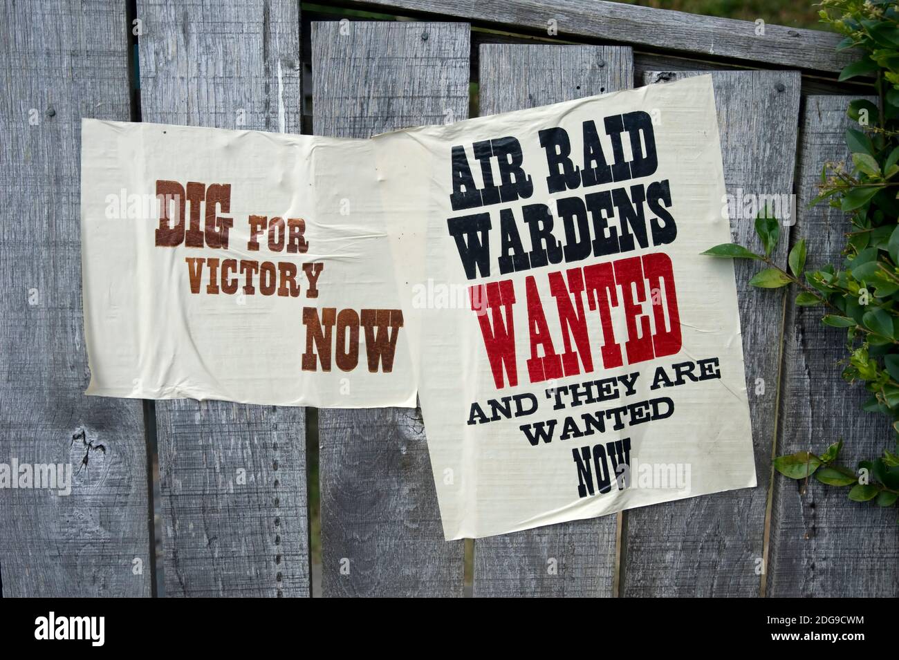 Dig For Victory & ARP Wardens Wanted Poster At A 1940's WW2 Reenactment Event At The Black Country Living Museum Dudley West Midlands England UK Stock Photo