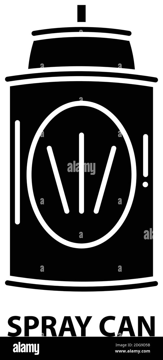 spray can icon, black vector sign with editable strokes, concept
