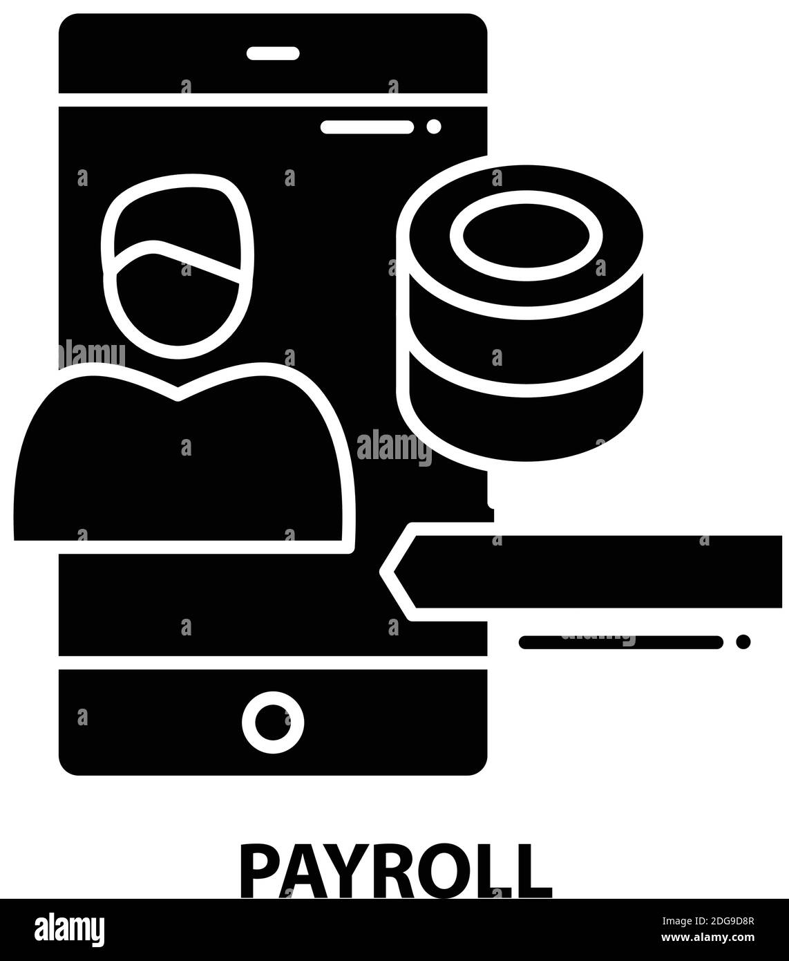payroll icon, black vector sign with editable strokes, concept ...