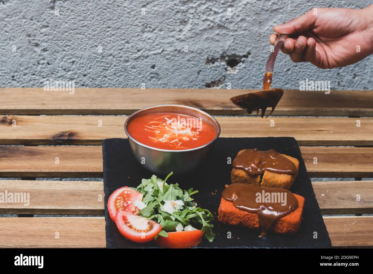 Classic, Italian arancini. deep fried Rice balls with minced meat and