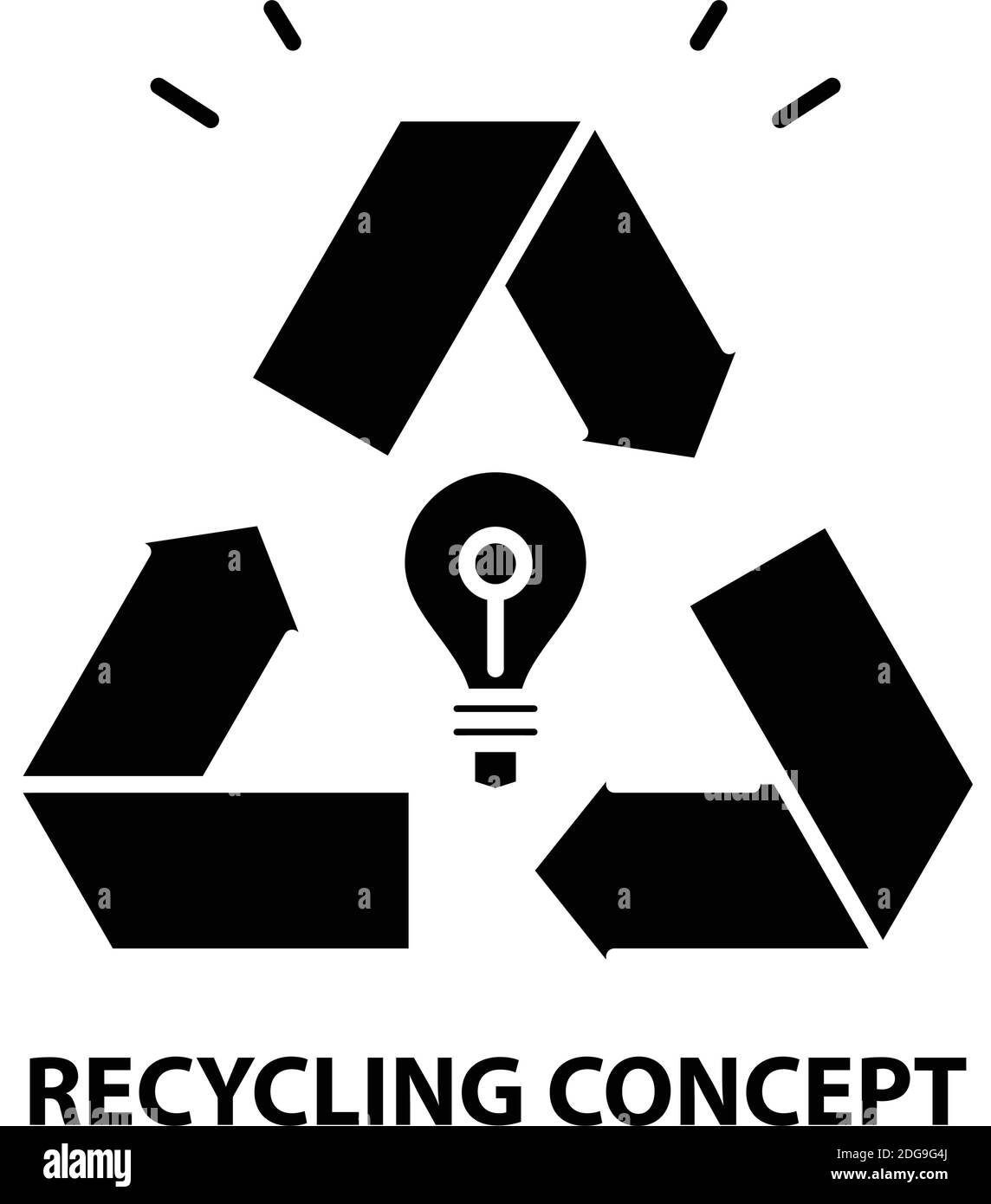 recycling concept icon, black vector sign with editable strokes ...