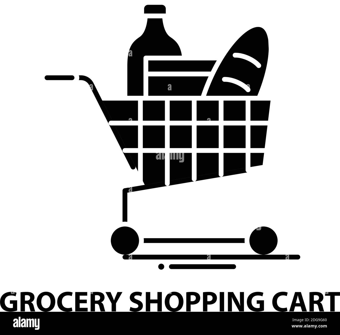 Full Shopping Trolley Supermarket Black and White Stock Photos & Images