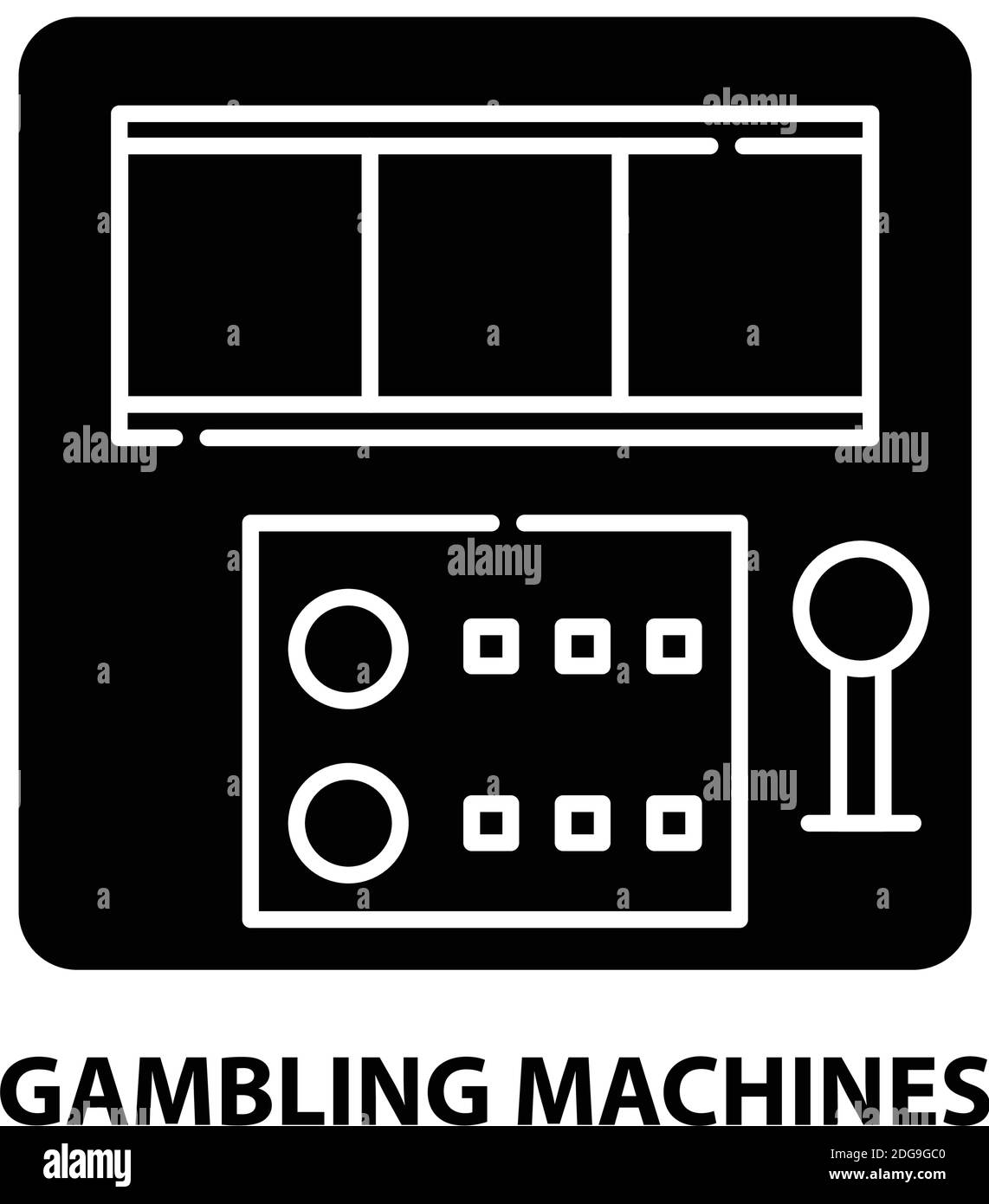 gambling machines icon, black vector sign with editable strokes, concept illustration Stock Vector