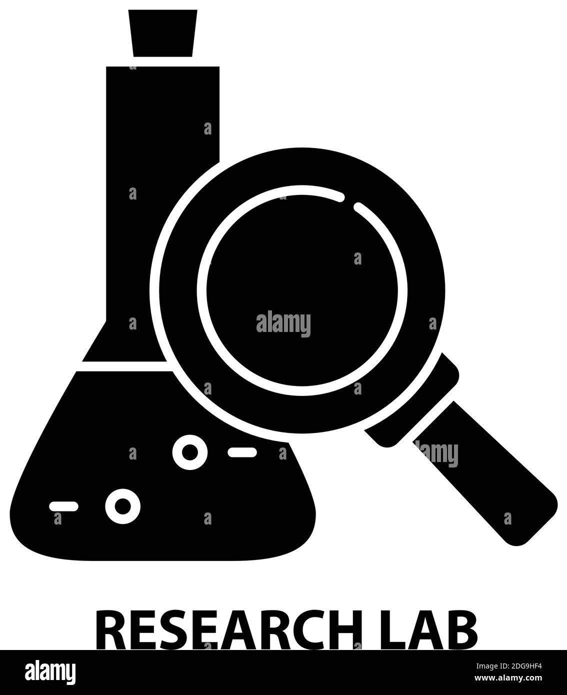 research lab icon, black vector sign with editable strokes, concept