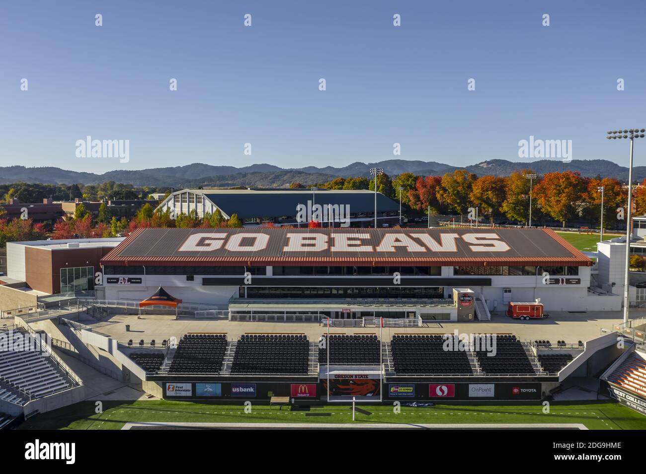 Aerial Views Of Reser Stadium On The Campus Of Oregon State University Stock Photo