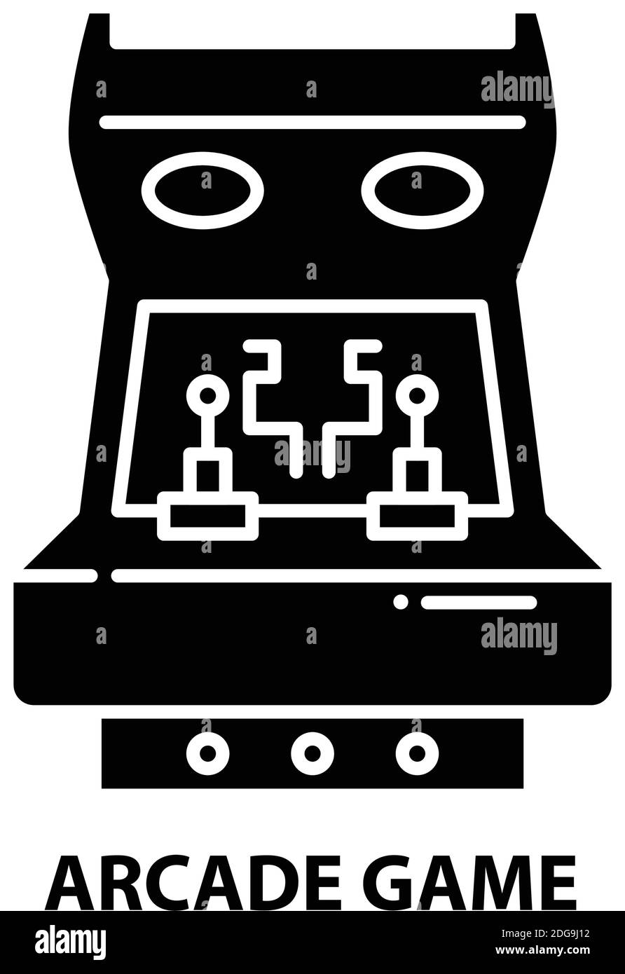 arcade game icon, black vector sign with editable strokes, concept illustration Stock Vector