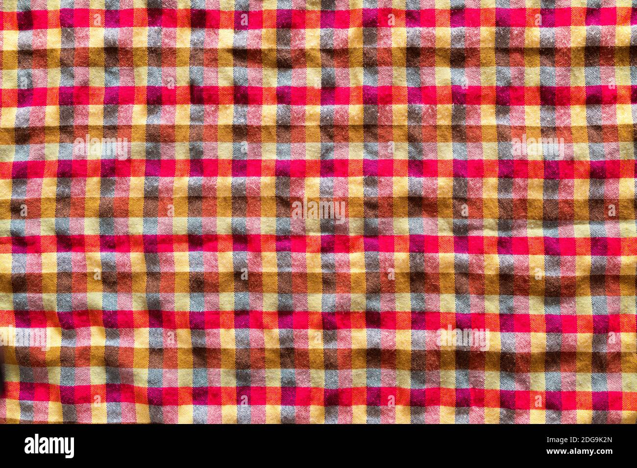 Ruffled plaid cloth Stock Photo
