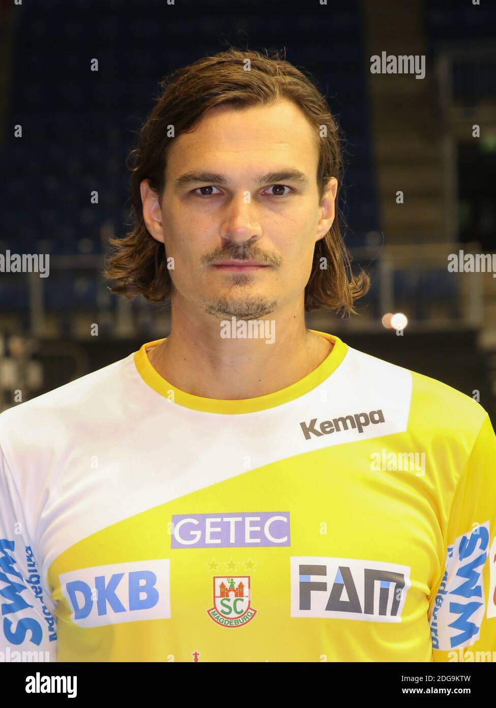Danish handball goalkeeper Jannick Green Krejberg SC Magdeburg DKB Handball Bundesliga season 18/19 Stock Photo