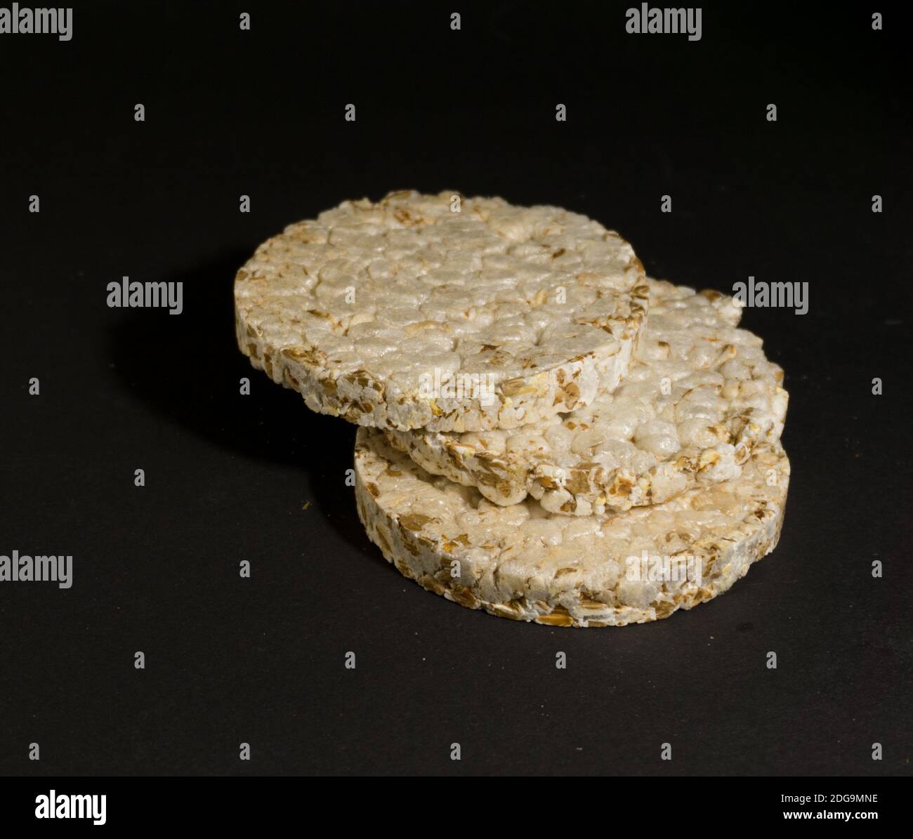 Grain crispbreads crispy rice and diet bread. Stack of puffed whole