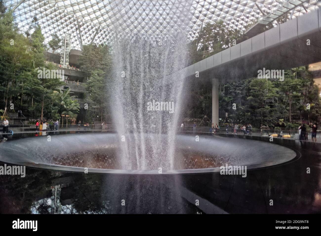 The indoor waterfall within the Jewel, part of Singapore Changi airport Stock Photo