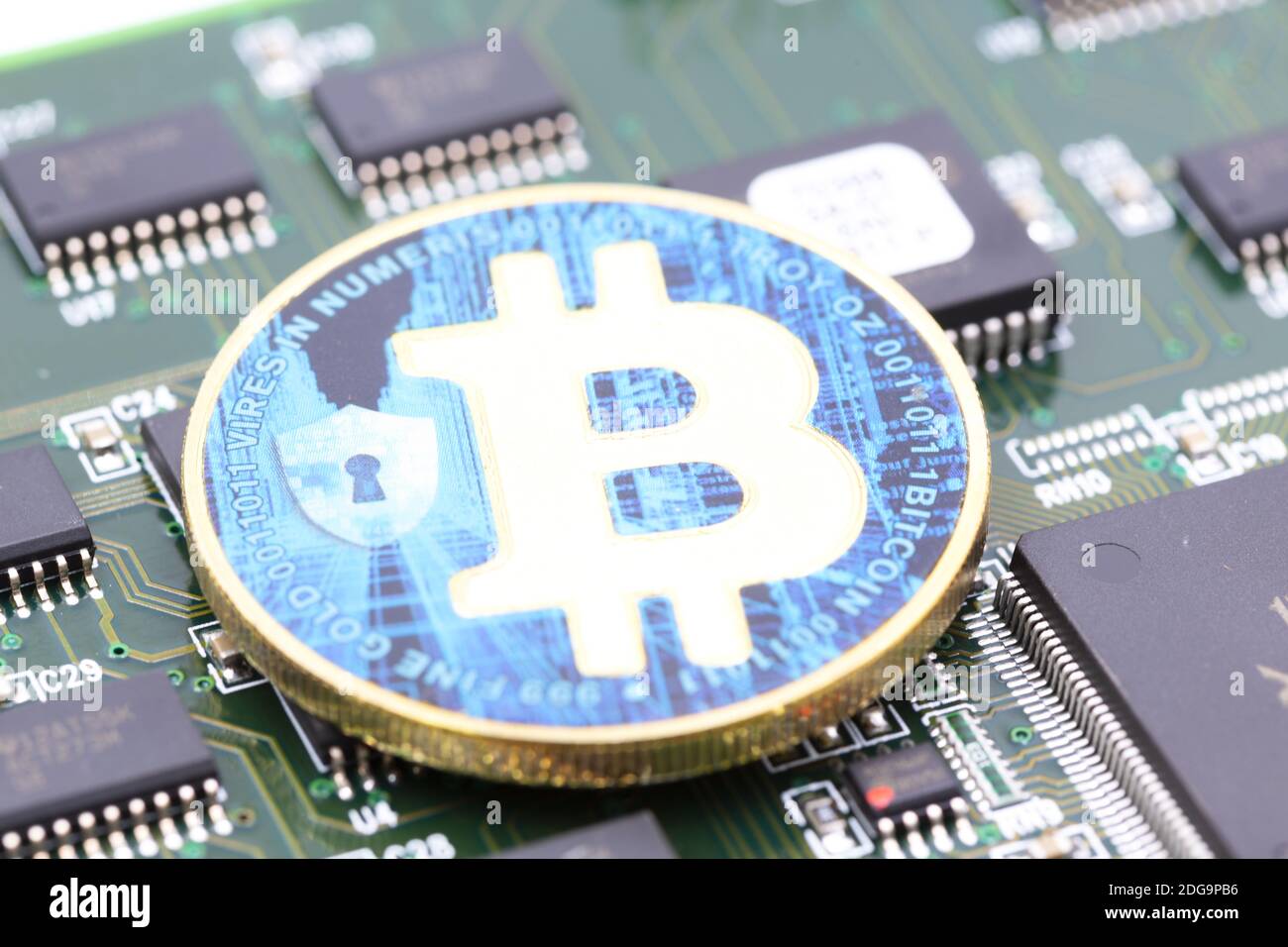 Bitcoin Computer Size Motherboard of a computer the coin of bitcoin Stock Photo - Alamy