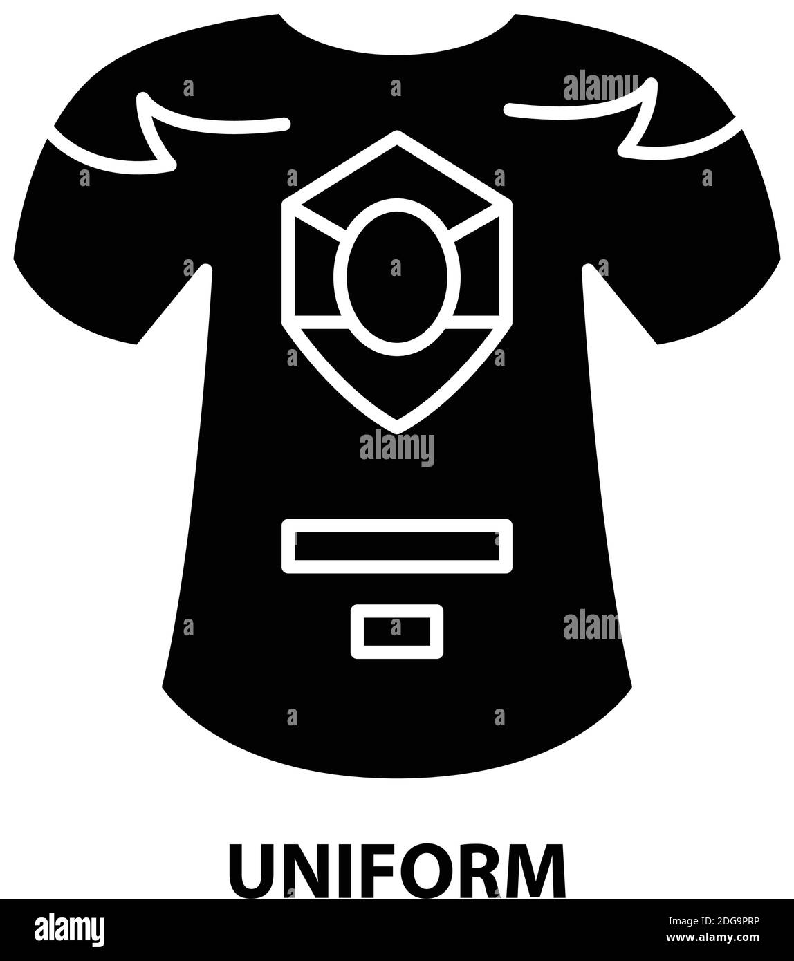 uniform icon, black vector sign with editable strokes, concept illustration Stock Vector