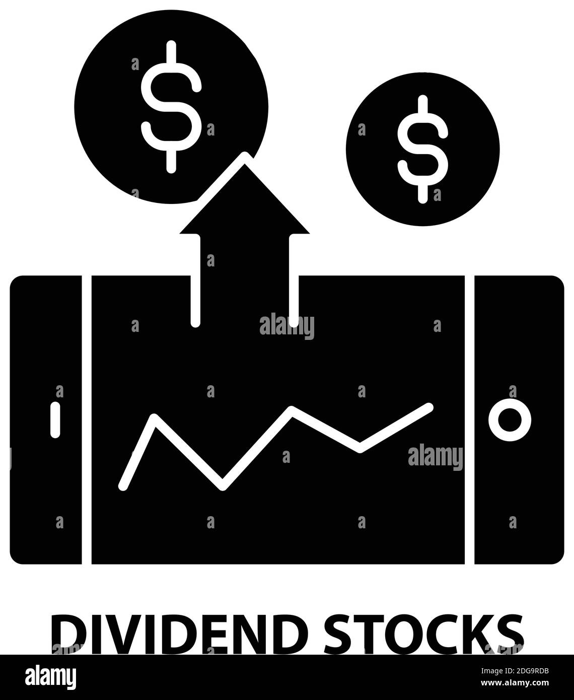 dividend stocks icon, black vector sign with editable strokes, concept illustration Stock Vector